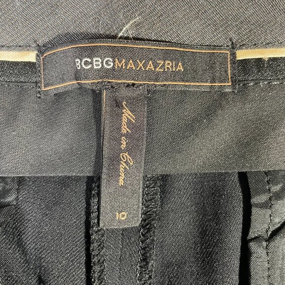 BCBG Christine Wide Leg Trousers Size 10 Black Wool Blend Lightweight Flowy - Picture 15 of 16